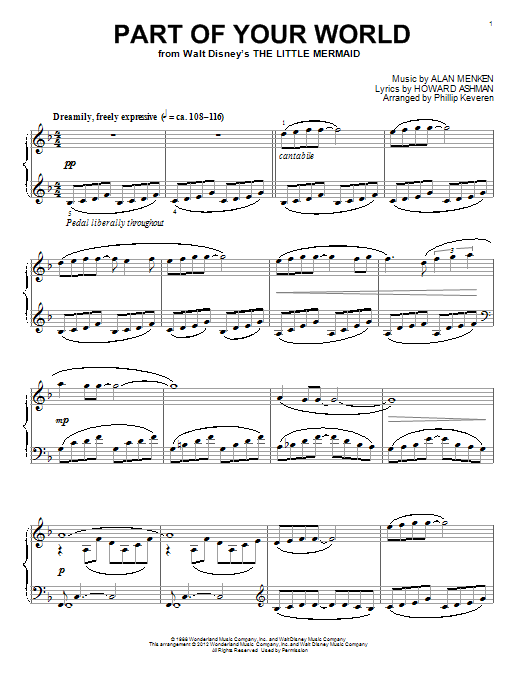 Download Alan Menken Part Of Your World [Classical version] Sheet Music