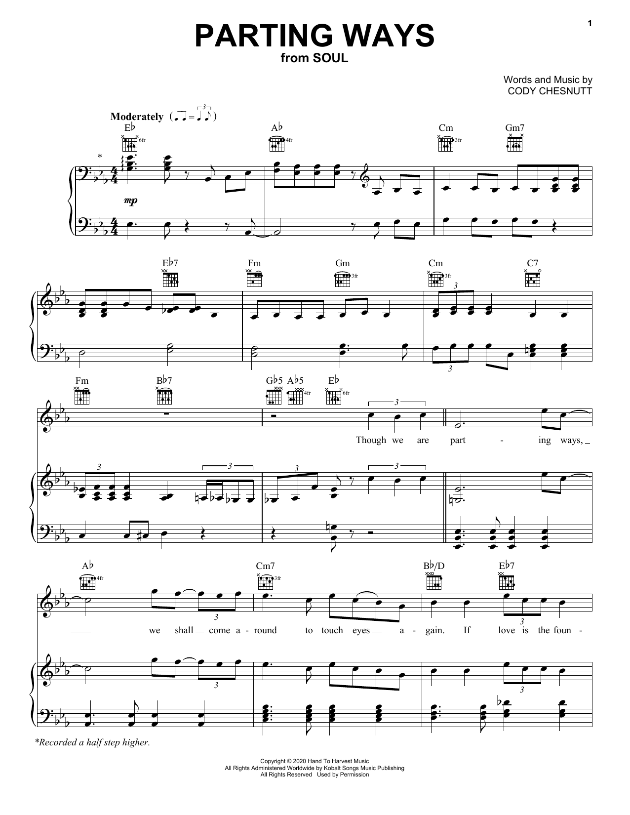 Download Cody ChesnuTT Parting Ways (from Soul) Sheet Music