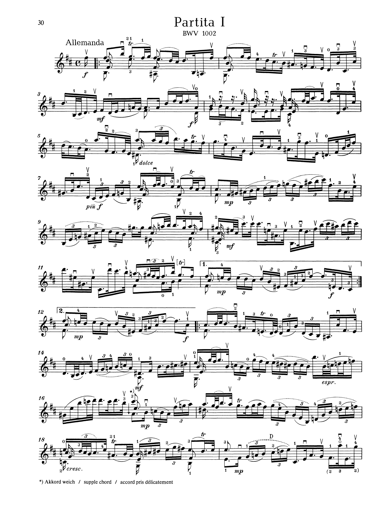 Download Johann Sebastian Bach Partita I Sheet Music