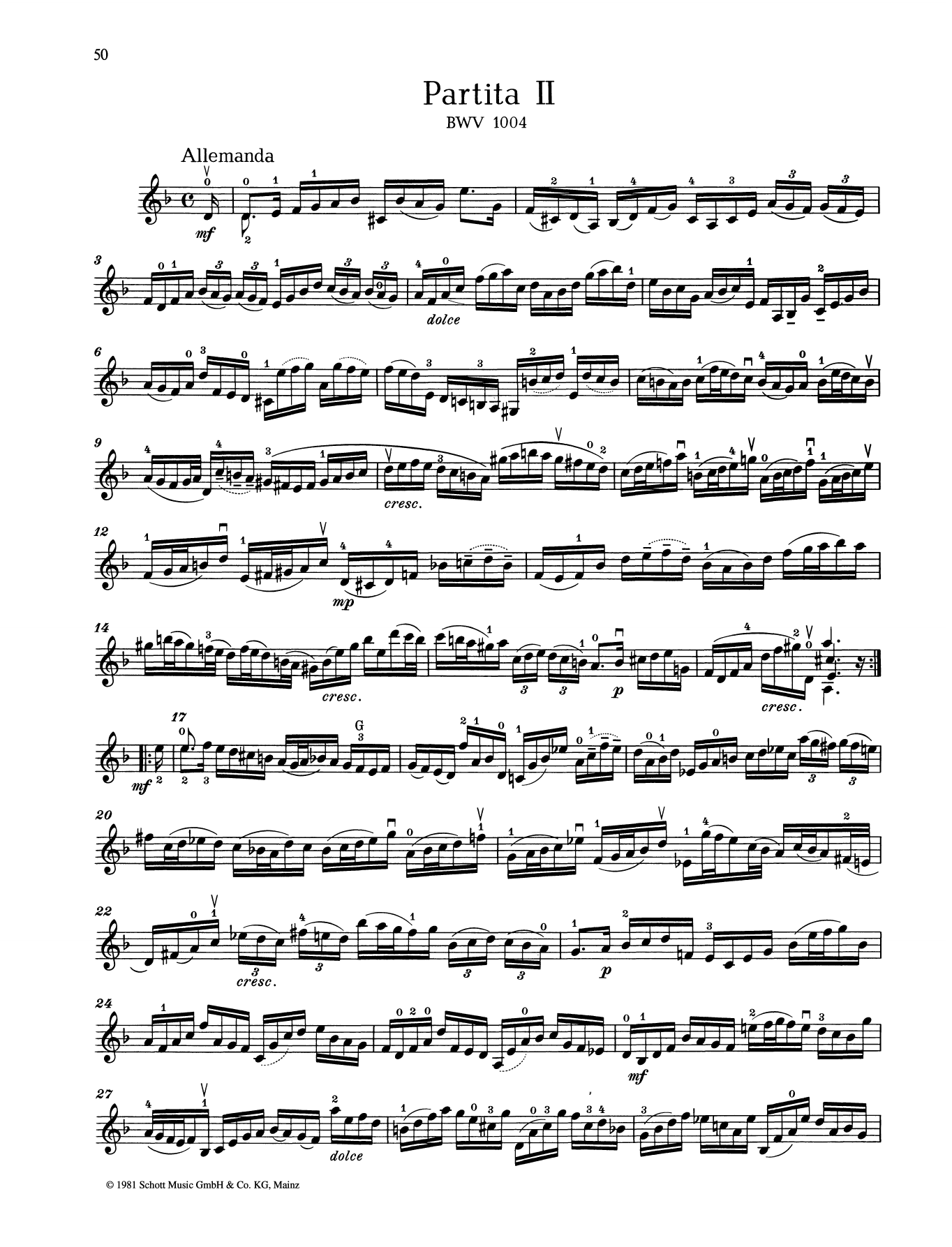 Download Johann Sebastian Bach Partita II Sheet Music