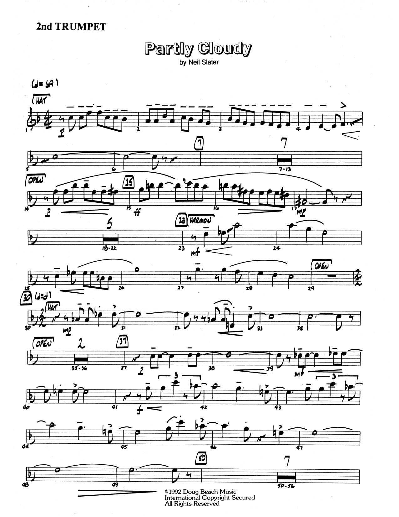 Download Neil Slater Partly Cloudy - 2nd Bb Trumpet Sheet Music