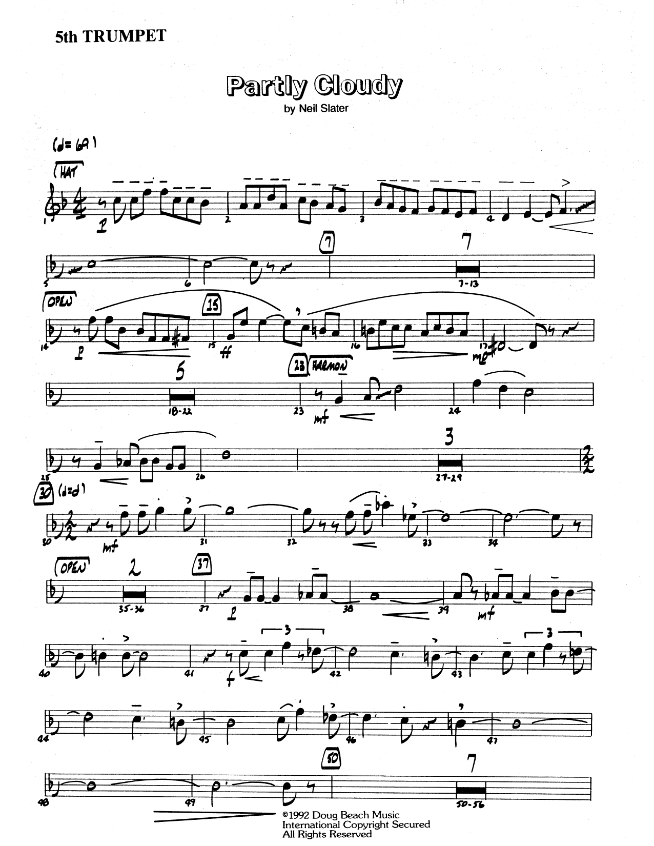 Download Neil Slater Partly Cloudy - 5th Bb Trumpet Sheet Music