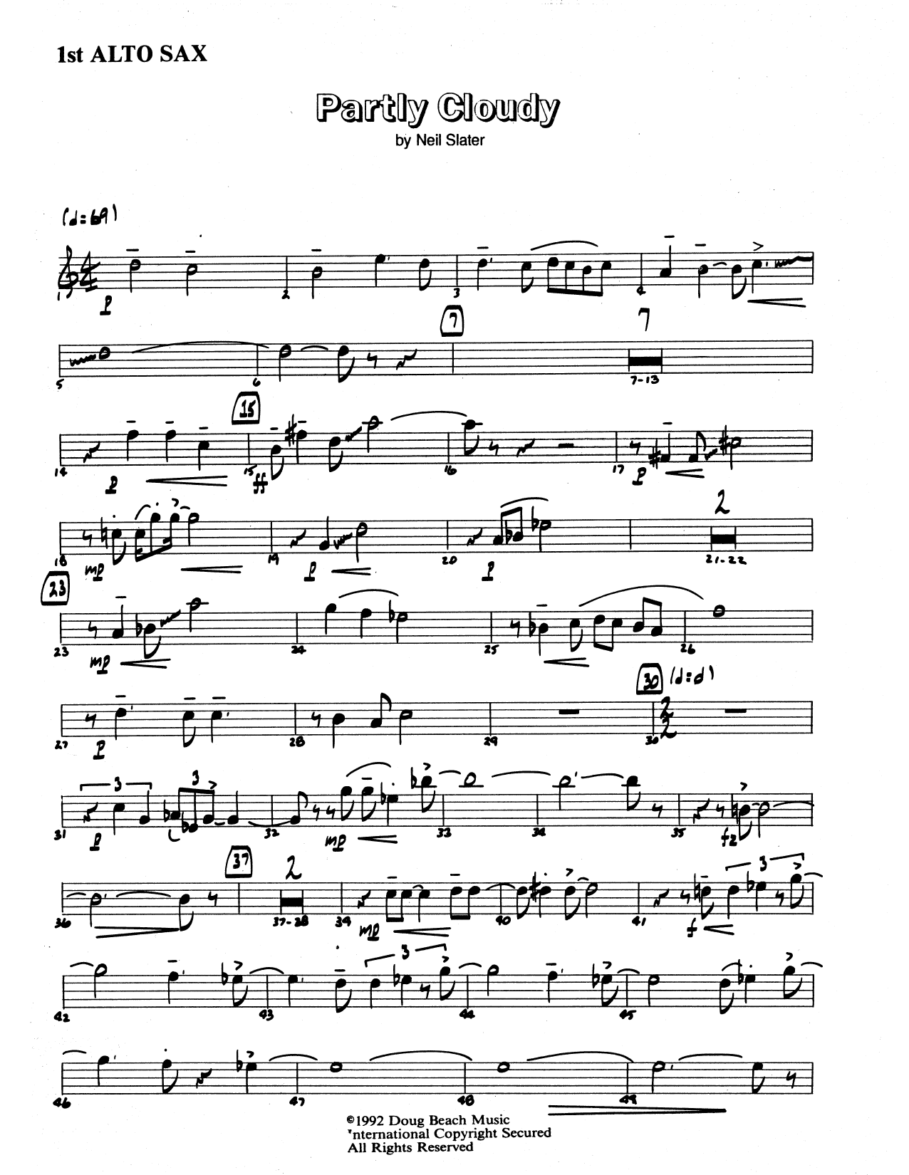 Download Neil Slater Partly Cloudy - Bass Clarinet 1 & 2 Sheet Music