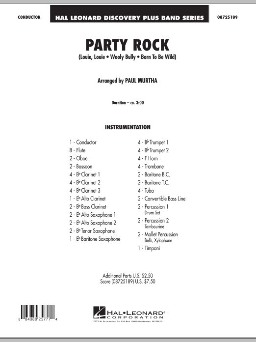 Download Paul Murtha Party Rock - Full Score Sheet Music