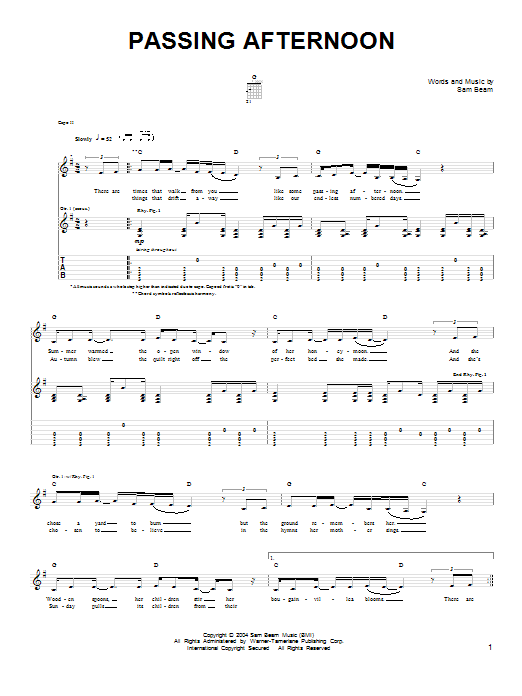 Download Iron & Wine Passing Afternoon Sheet Music