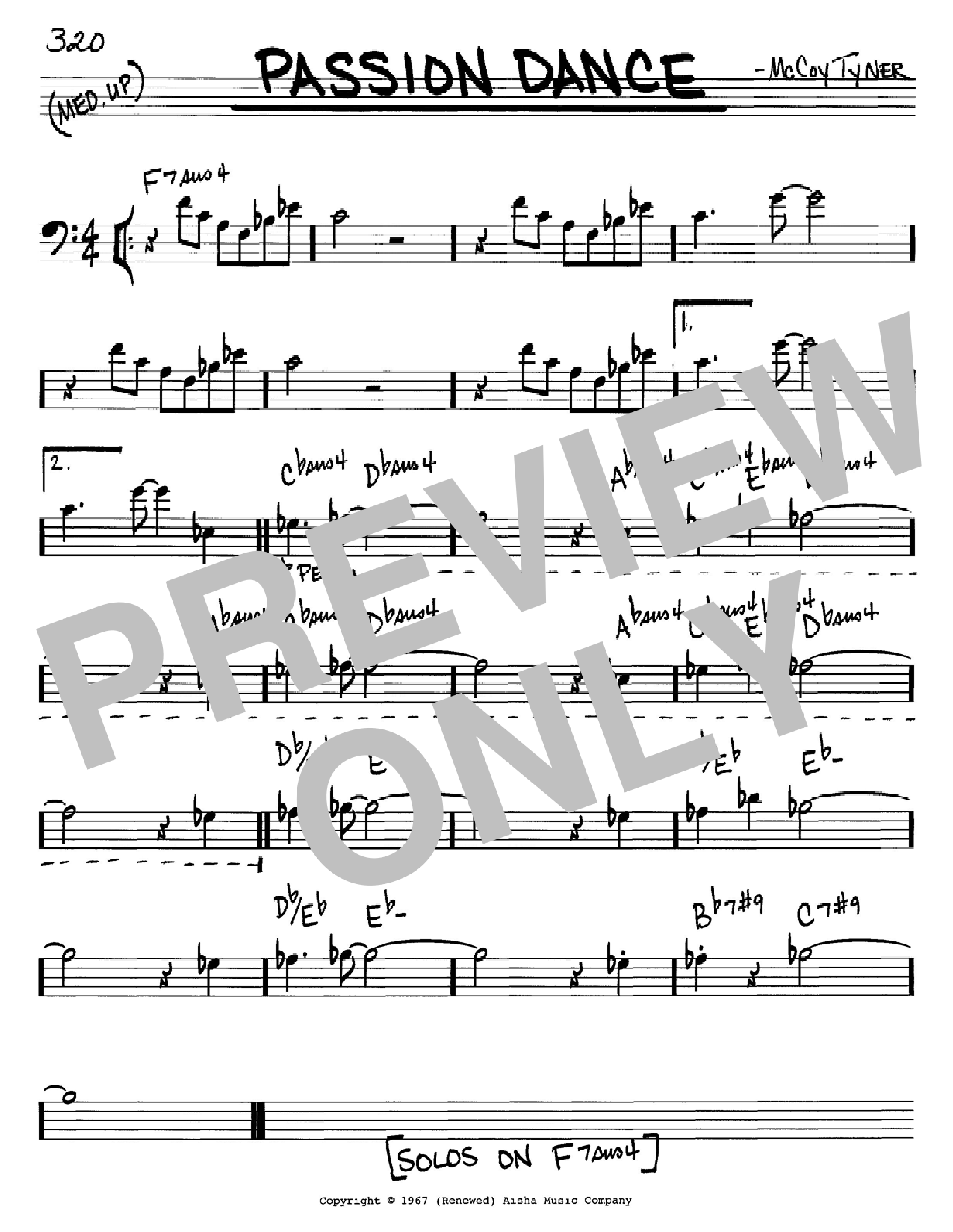 Download McCoy Tyner Passion Dance Sheet Music