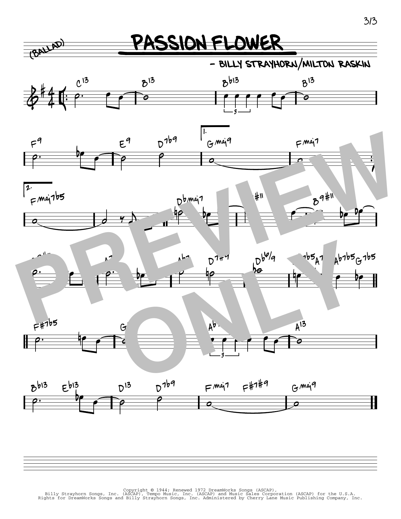 Download Billy Strayhorn Passion Flower [Reharmonized version] ( Sheet Music