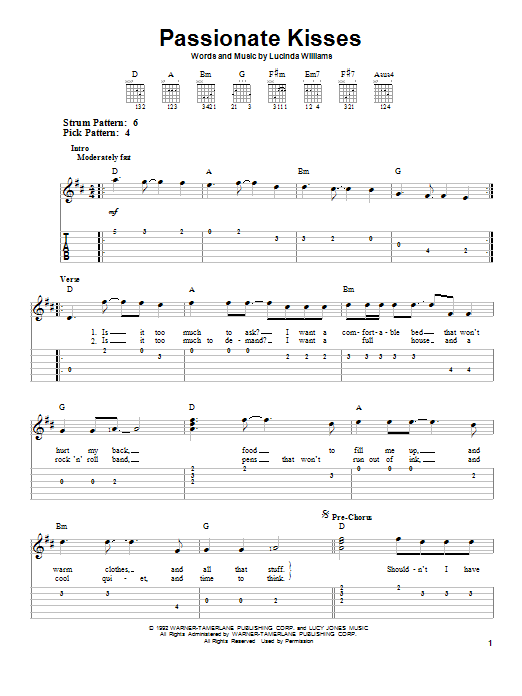 Download Mary Chapin Carpenter Passionate Kisses Sheet Music