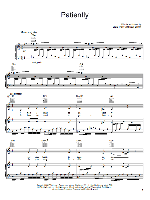 Download Journey Patiently Sheet Music