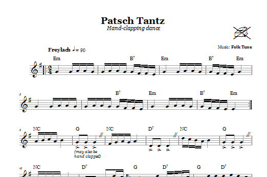 Download Folk Tune Patsch Tantz (Hand-Clapping Dance) Sheet Music