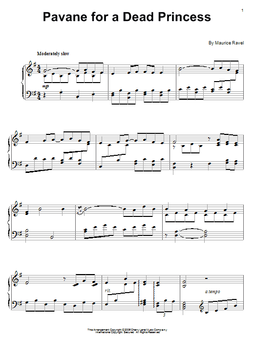 Download Maurice Ravel Pavane (For A Dead Princess) Sheet Music
