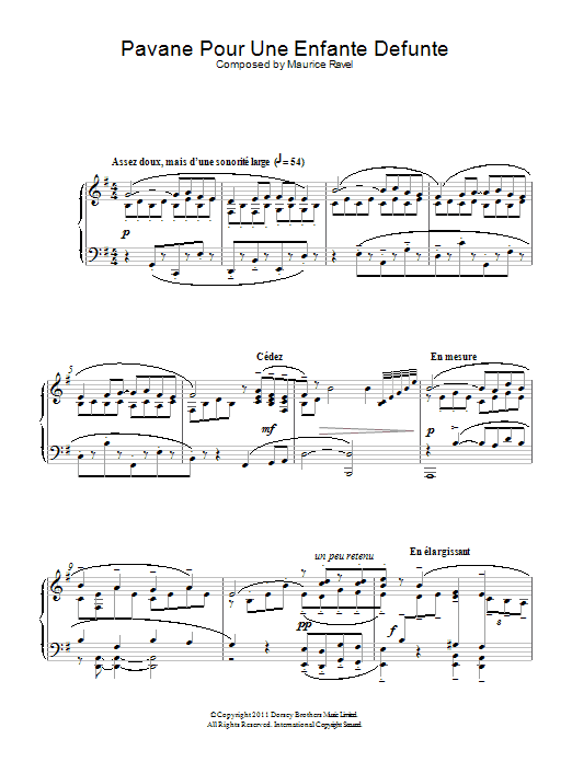 Download Maurice Ravel Pavane Pour Une Infante Defunte Sheet Music