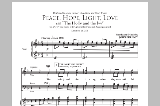 Download John Purifoy Peace, Hope, Light, Love (with The Holl Sheet Music