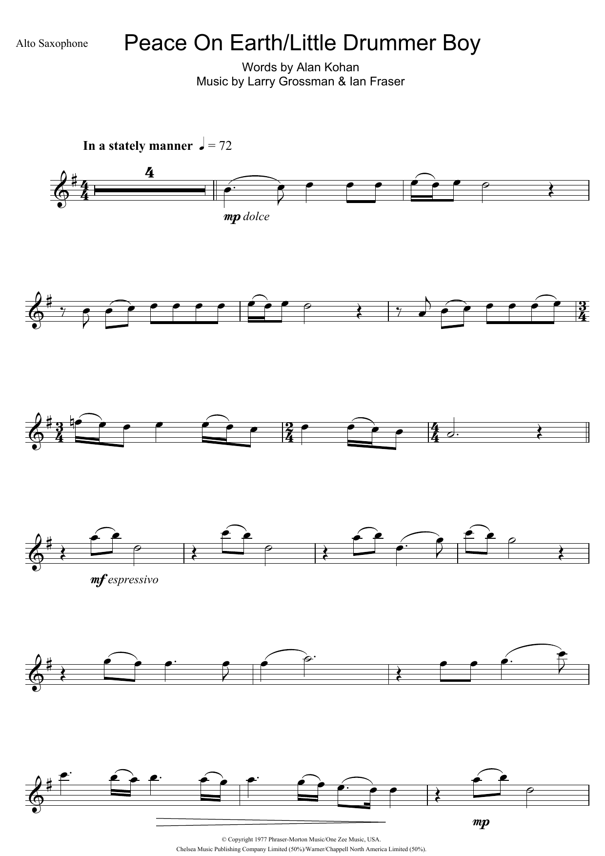 Download David Bowie Peace On Earth Sheet Music