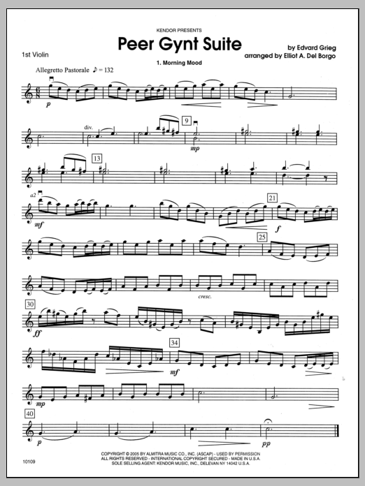 Download Del Borgo Peer Gynt Suite - Violin 1 Sheet Music
