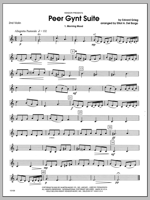 Download Del Borgo Peer Gynt Suite - Violin 2 Sheet Music