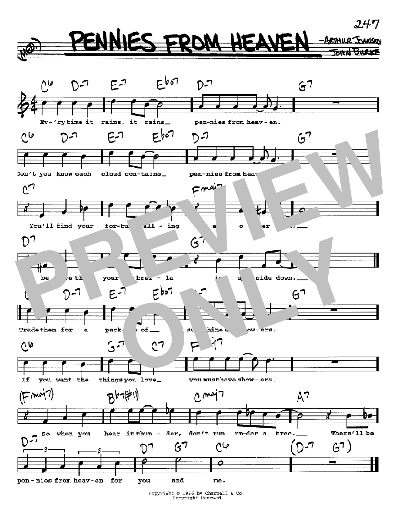 Download Bing Crosby Pennies From Heaven Sheet Music