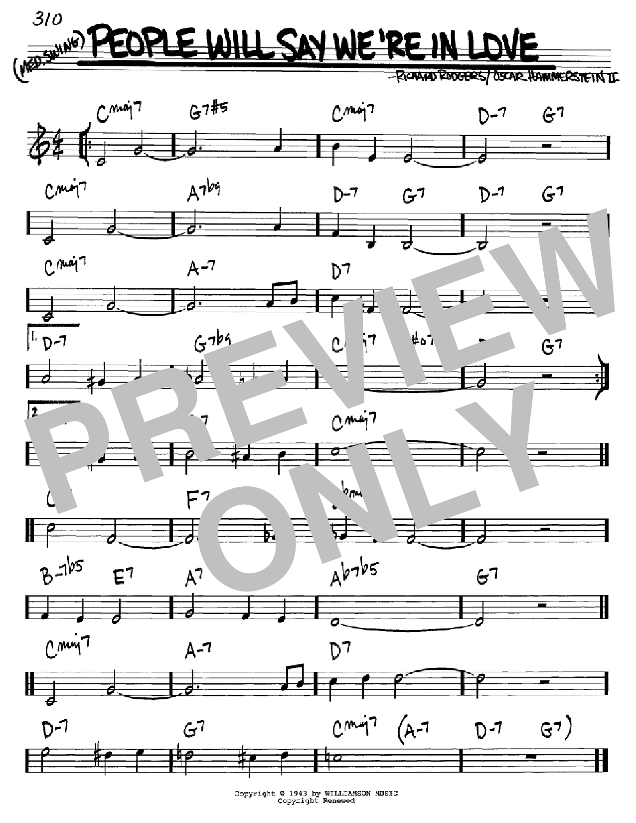 Download Rodgers & Hammerstein People Will Say We're In Love (from Okl Sheet Music