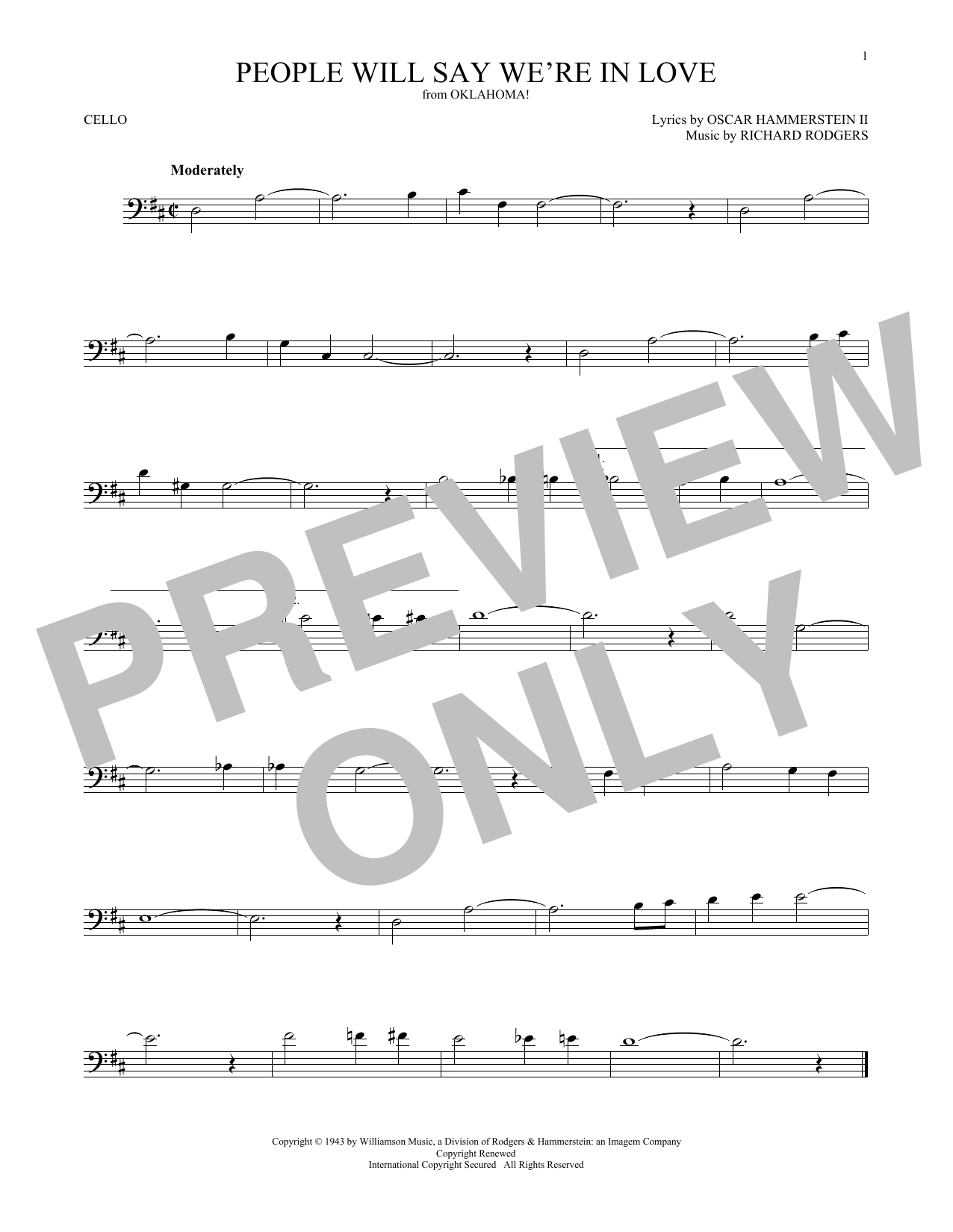 Download Rodgers & Hammerstein People Will Say We're In Love Sheet Music