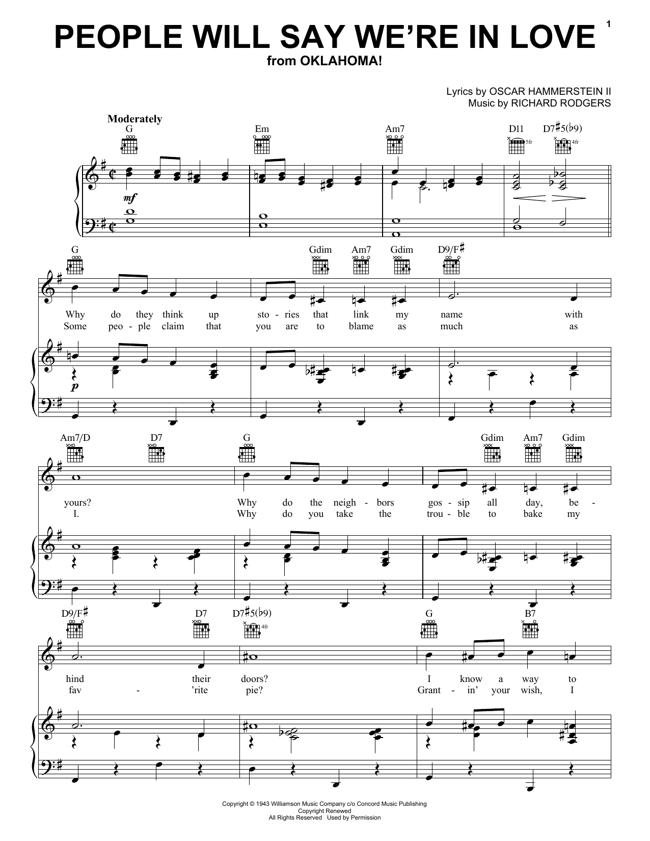 Download Rodgers & Hammerstein People Will Say We're In Love (from Okl Sheet Music
