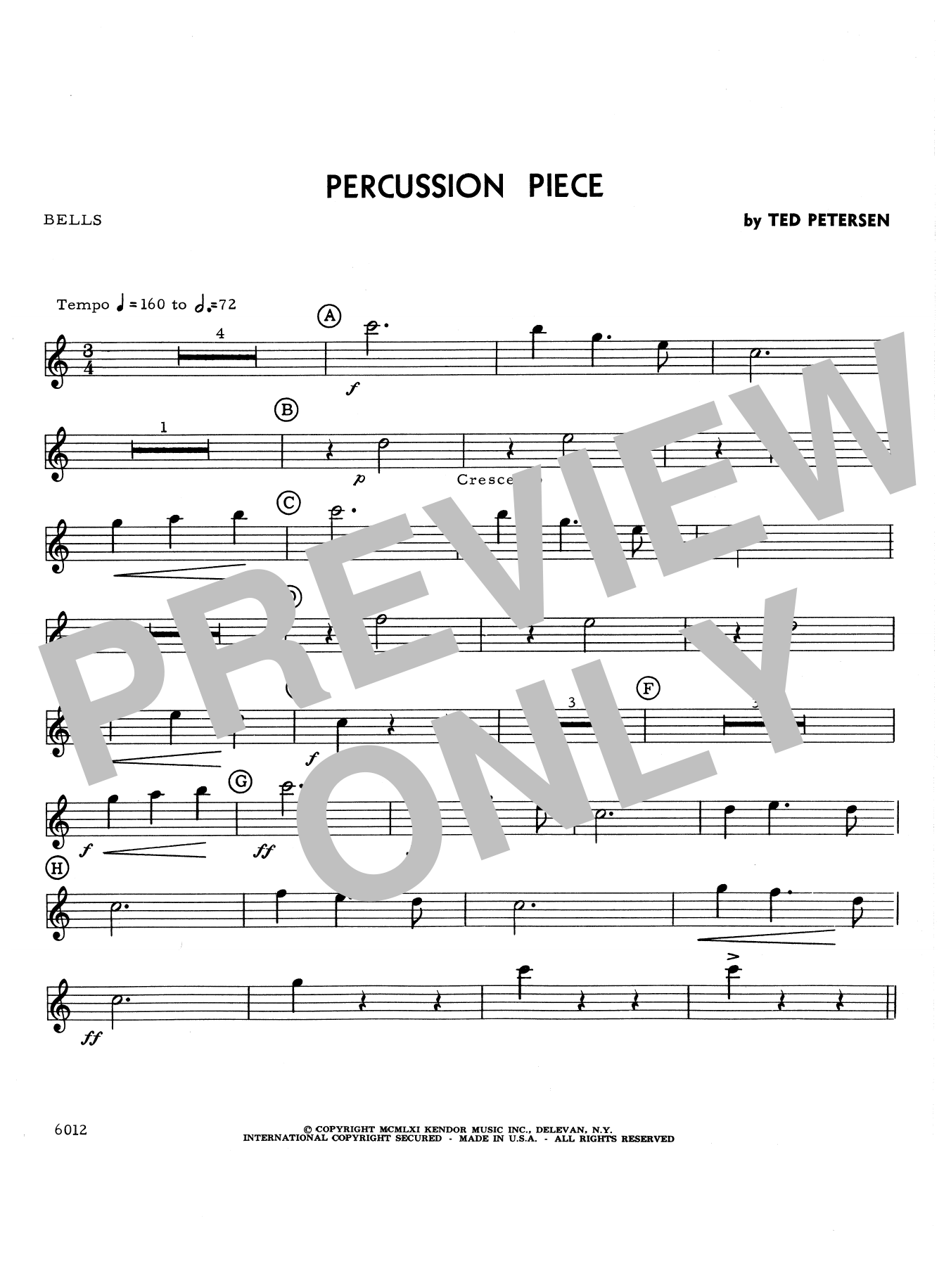 Download Petersen Percussion Piece - Percussion 2 Sheet Music