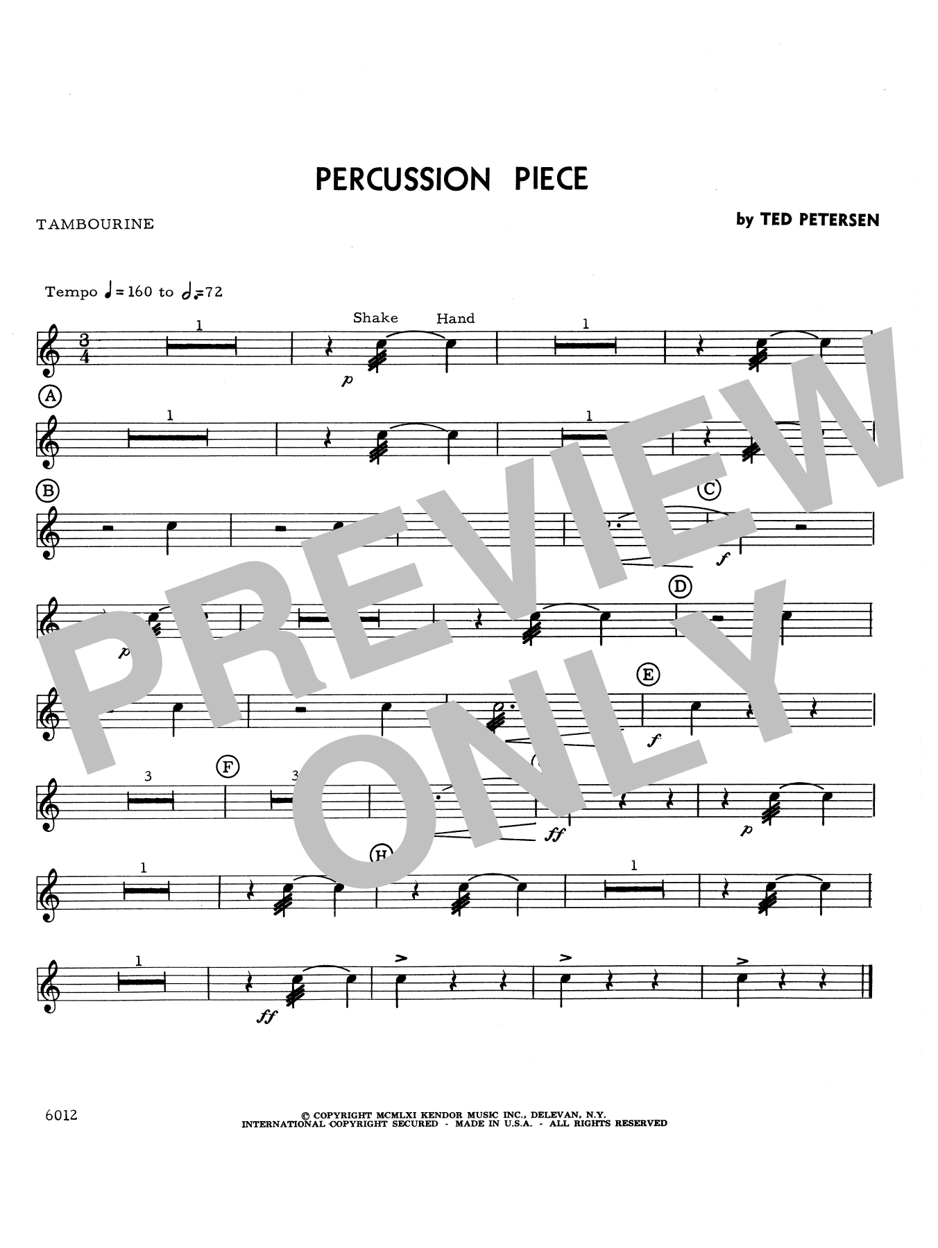 Download Petersen Percussion Piece - Percussion 3 Sheet Music