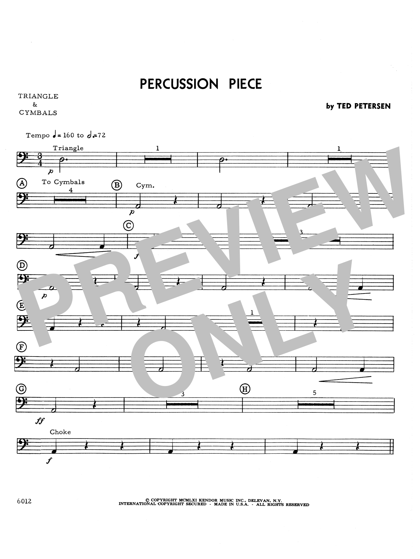 Download Petersen Percussion Piece - Percussion 4 Sheet Music