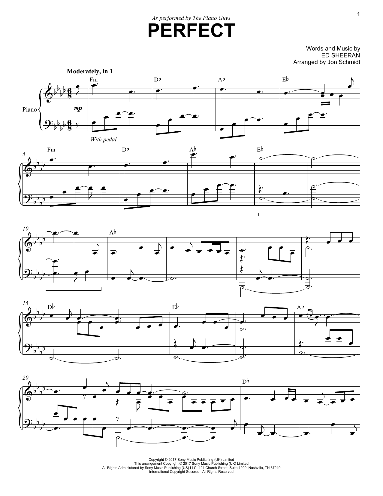 Download The Piano Guys Perfect Sheet Music