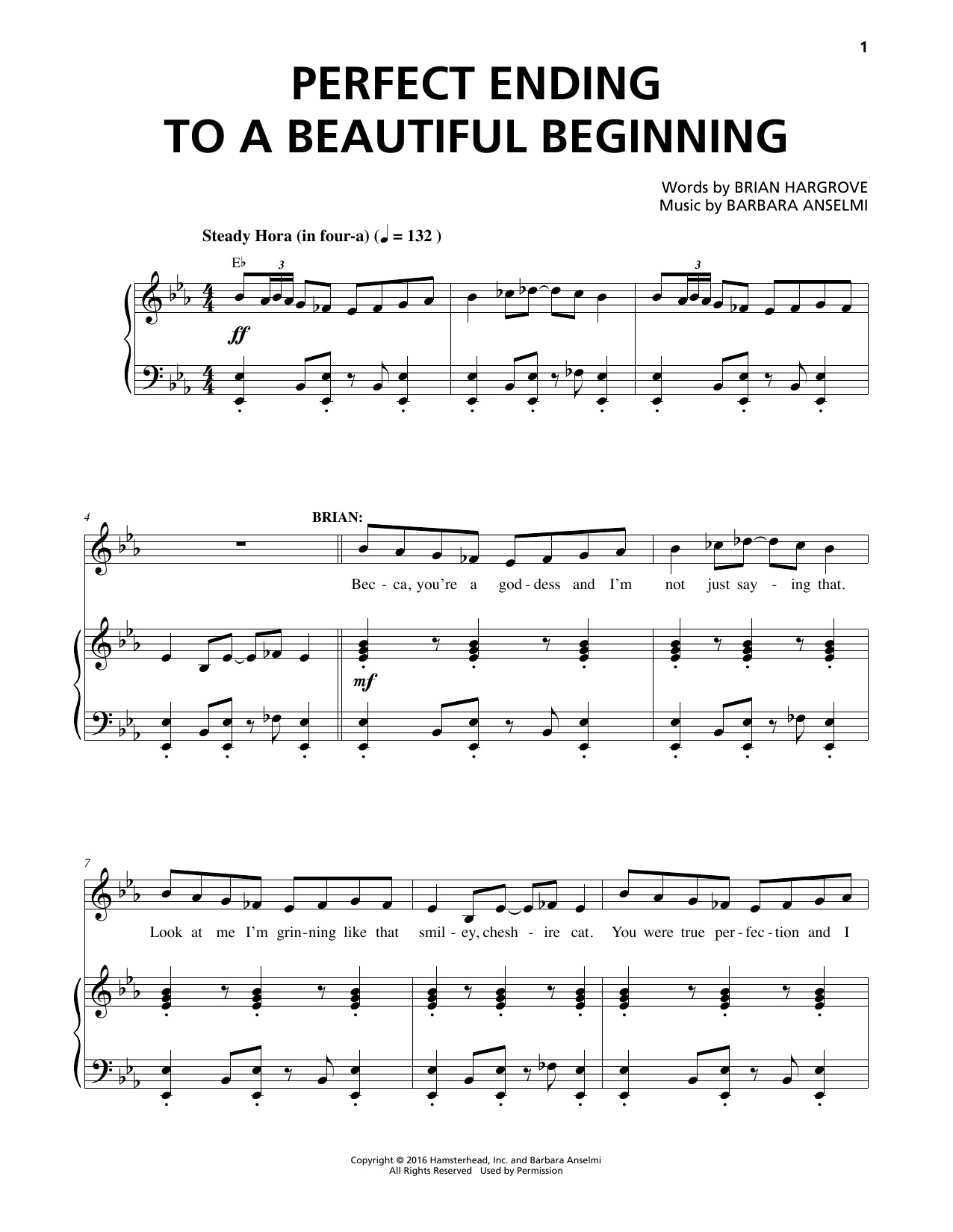Download Barbara Anselmi and Brian Hargrove Perfect Ending To A Beautiful Beginning Sheet Music