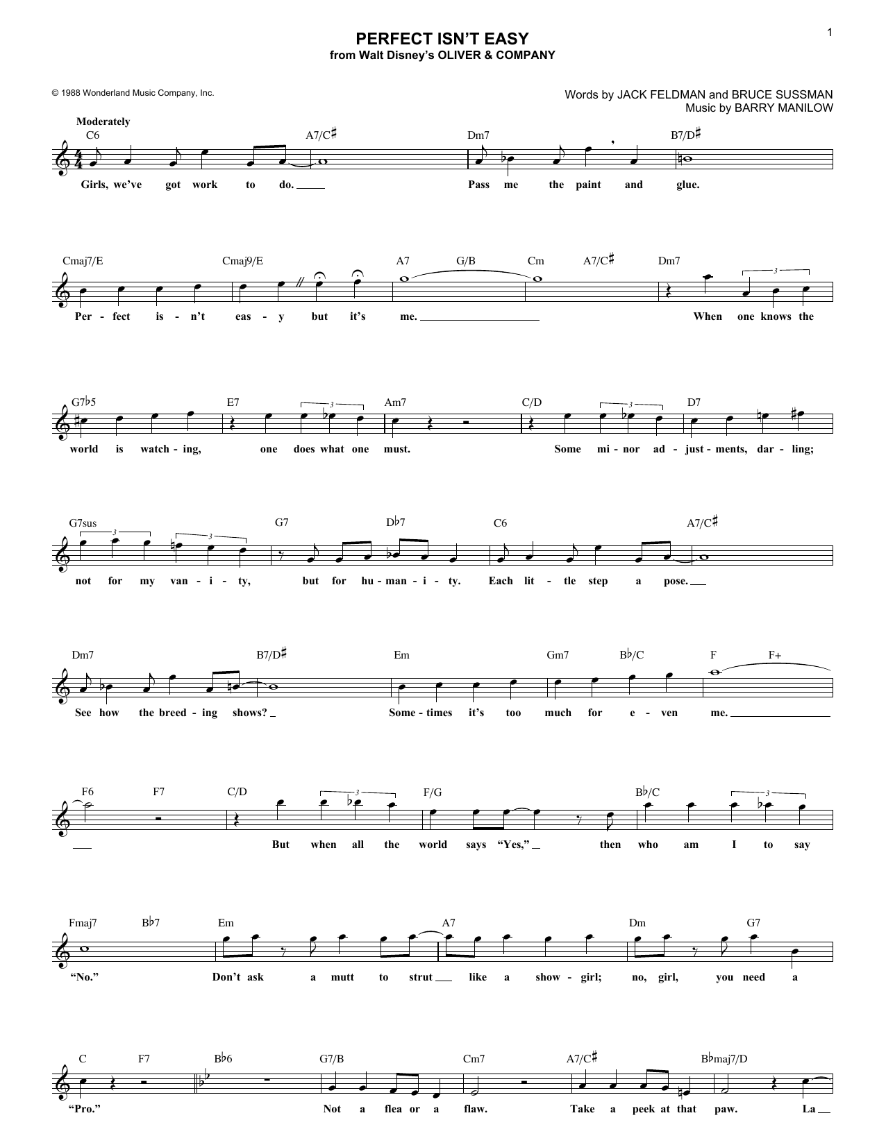 Download Bruce Sussman Perfect Isn't Easy Sheet Music