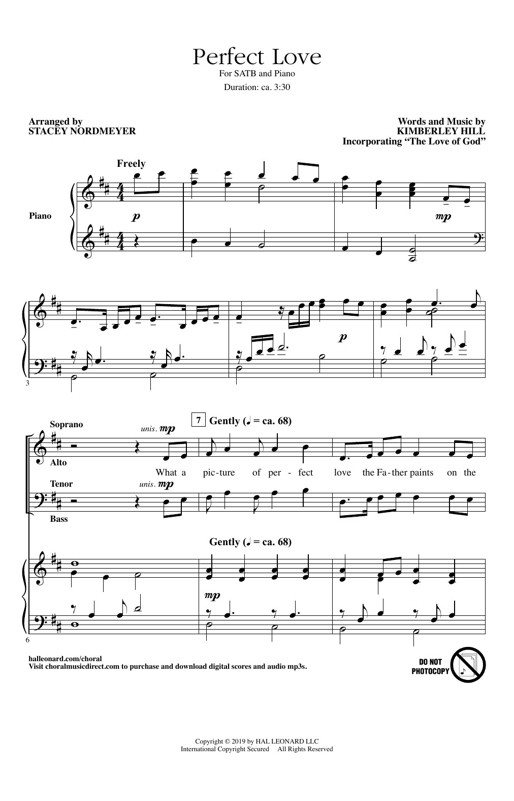 Download Kimberley Hill Perfect Love (arr. Stacey Nordmeyer) Sheet Music