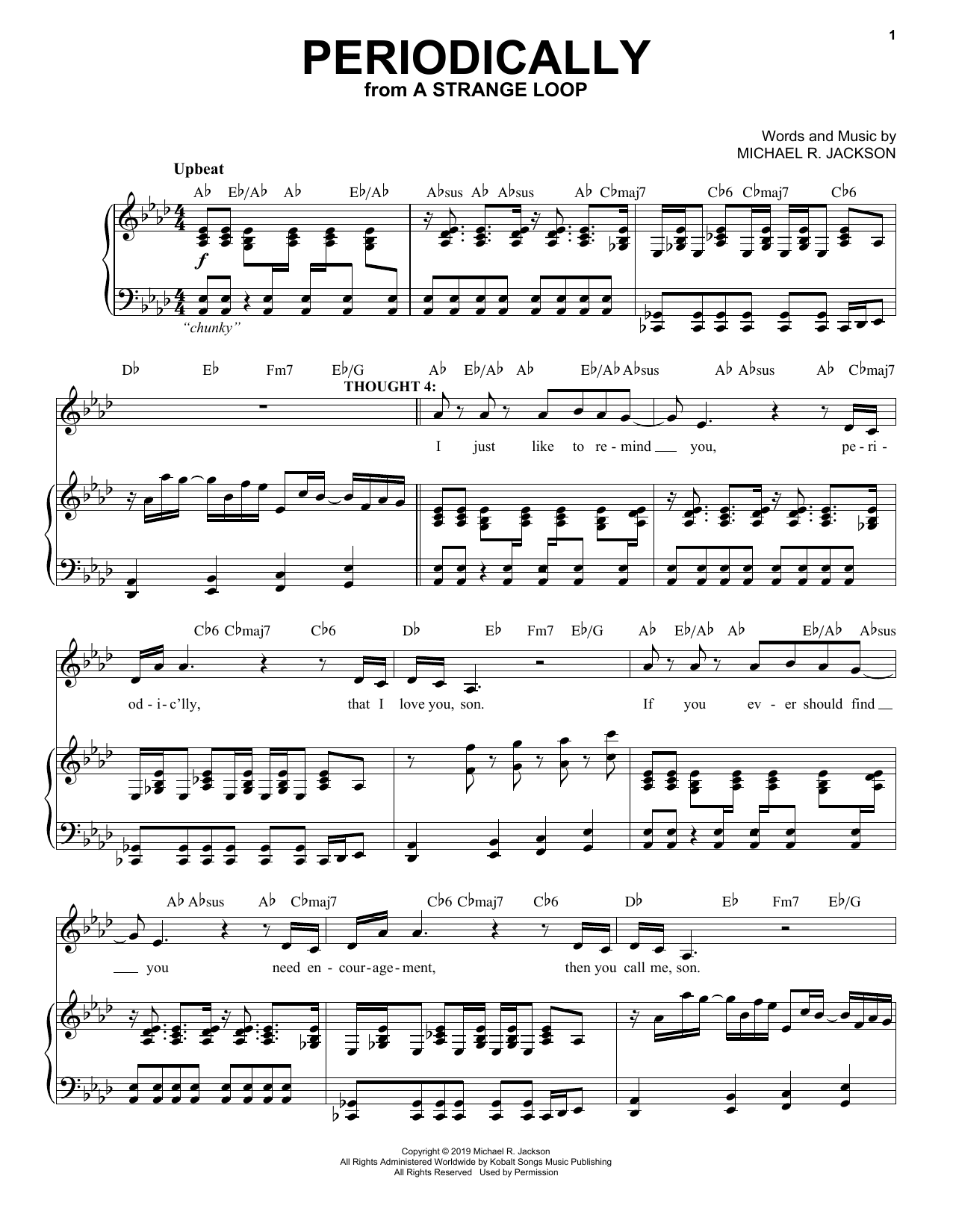 Download Michael R. Jackson Periodically (from A Strange Loop) Sheet Music