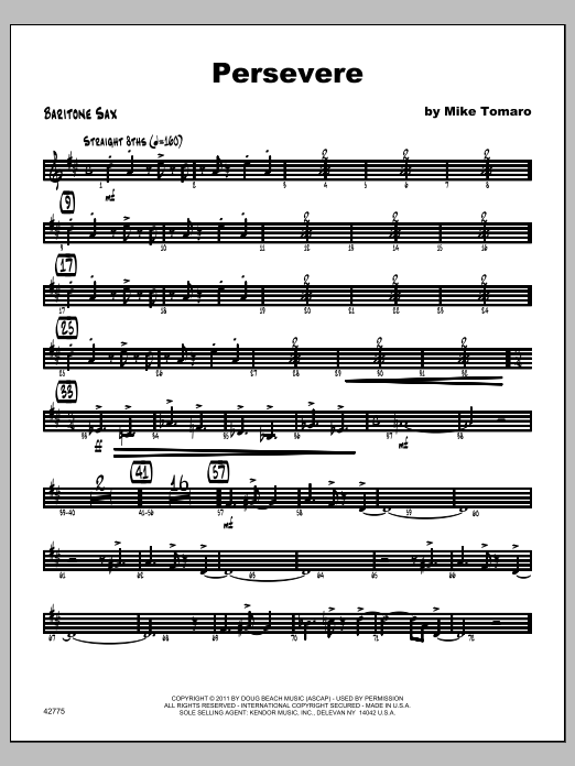 Download Tomaro Persevere - Baritone Sax Sheet Music