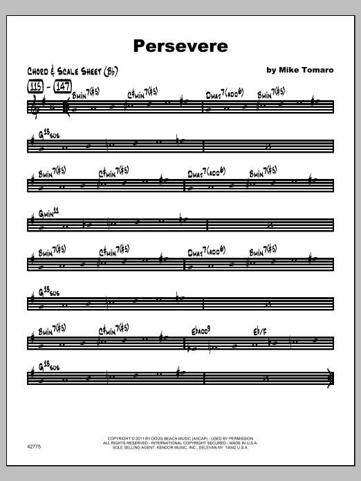Download Tomaro Persevere - Featured Part Sheet Music