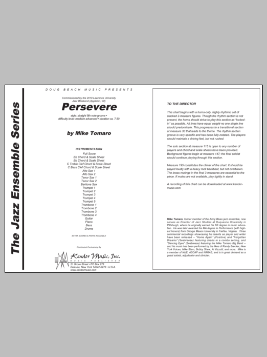Download Tomaro Persevere - Full Score Sheet Music