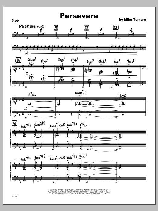 Download Tomaro Persevere - Piano Sheet Music
