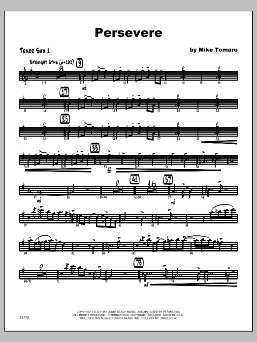 Download Tomaro Persevere - Tenor Sax 1 Sheet Music