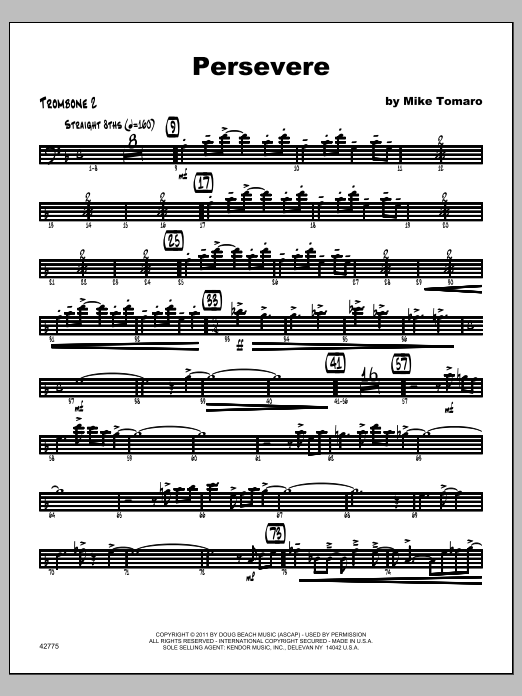 Download Tomaro Persevere - Trombone 2 Sheet Music