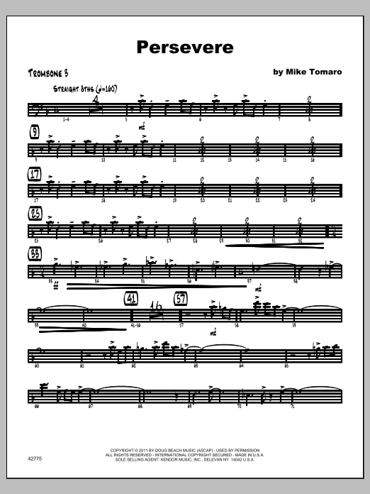 Download Tomaro Persevere - Trombone 3 Sheet Music
