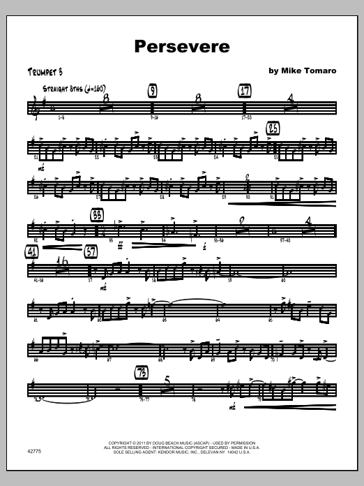 Download Tomaro Persevere - Trumpet 3 Sheet Music