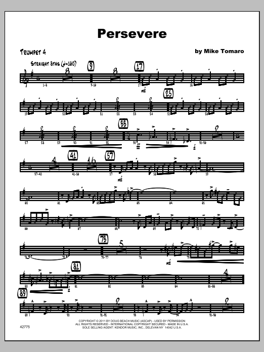 Download Tomaro Persevere - Trumpet 4 Sheet Music
