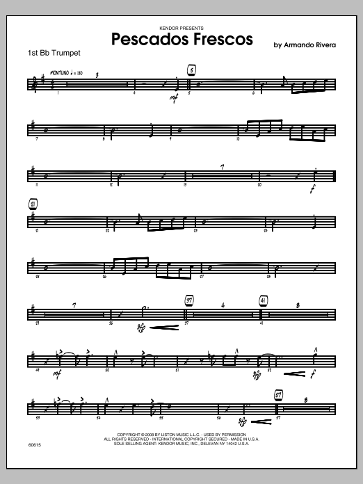 Download Rivera Pescados Frescos - 1st Bb Trumpet Sheet Music