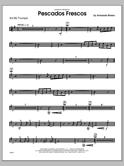 Download Rivera Pescados Frescos - 3rd Bb Trumpet Sheet Music