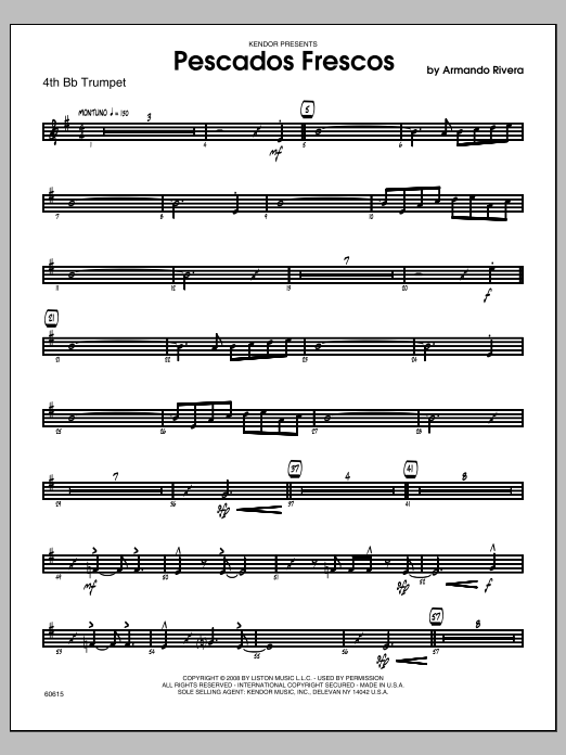 Download Rivera Pescados Frescos - 4th Bb Trumpet Sheet Music