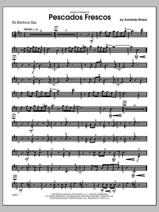 Download Rivera Pescados Frescos - Baritone Sax Sheet Music