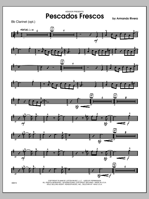 Download Rivera Pescados Frescos - Bb Clarinet Sheet Music