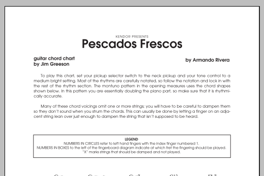 Download Rivera Pescados Frescos - Guitar Chord Chart Sheet Music
