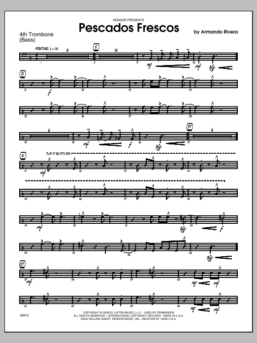 Download Rivera Pescados Frescos - Trombone 4 Sheet Music