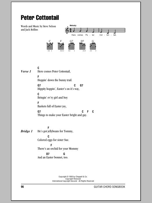 Download Jack Rollins Peter Cottontail Sheet Music