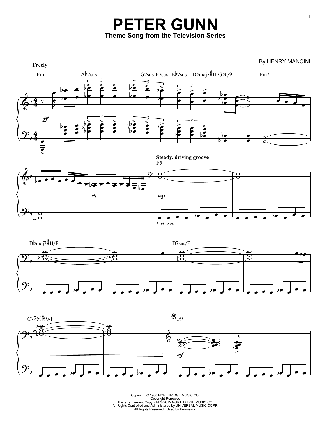 Download Henry Mancini Peter Gunn [Jazz version] (arr. Brent E Sheet Music